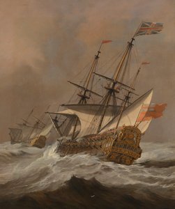 A "Resolution" a szélviharban, 1678 körül (olaj, vászon)