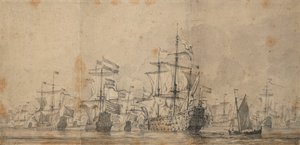 A királyi herceg kapitulációja, 1666. június 3-13., 1666 körül (grafit, szürke mosás)