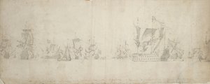 A holland flotta a haditanács után, 1665. augusztus 8-18. alkotó: Willem van de the Elder Velde