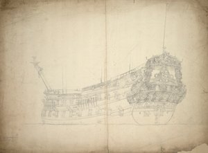 A "Vereenigde Provincien" (épült 1665 körül), 48 ágyú, utolsó említése 1667, 1665 körül (offset) portréja