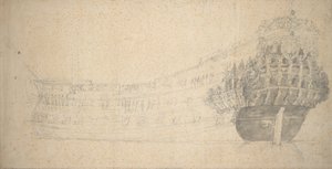 Egy francia kétfedeles portréja. Épült Hollandiában 1666-67, 1667 körül (grafit)