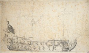 Az "Essex" portréja, 1660 körül (grafit, szürke mosás) alkotó: Willem van de the Elder Velde