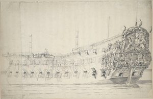 A "Monck" portréja, 1676 körül (grafit, mosás) alkotó: Willem van de the Elder Velde