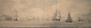 A holland indián hajók Bok op Raa (Bjaelkero) felé hajózva, 1665. augusztus 25-szeptember 4. alkotó: Willem van de the Elder Velde