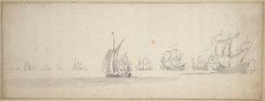 A holland flotta útban a skót partok felé alkotó: Willem van de the Elder Velde