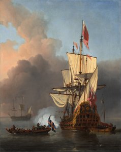 Egy angol hadihajó tiszteleg alkotó: Willem van de the Younger Velde
