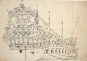 Egy francia kétfedeles portréja. Épült Hollandiában 1666-1667, 1667 körül (grafit, szürke mosás).