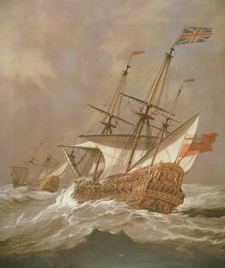 The English Ship Resolution in a Gale, 1680 körül (olaj, vászon)