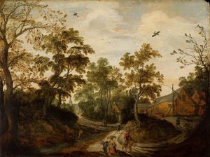 Kilátás egy falura alkotó: Willem van den Bundel