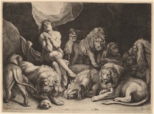 Daniel az Oroszlánok barlangjában alkotó: Willem van der Leeuw after Sir Peter Paul Rubens