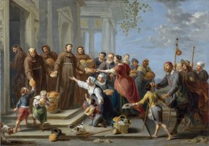 Páduai Szent Antal kenyeret oszt - Willem van Herp l