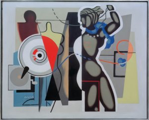 Felemelt karú nő alkotó: Willi Baumeister