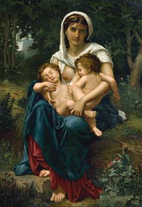 Jótékonyság (chromolitho) alkotó: William-Adolphe (after) Bouguereau