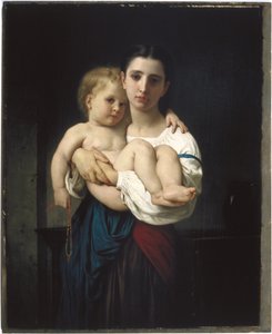 Az idősebb nővér, csökkentés alkotó: William-Adolphe Bouguereau