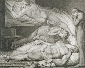 Az erős gonosz ember halála, 6. o., Illusztráció William Blake (1757-1827) „The Grave, A Poem” című művéből, Luigi Schiavonetti (1765-1810) metszete alkotó: William (after) Blake