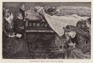 Erzsébet I. holttestének állami elhelyezése, pub. 1898 (litográfia)