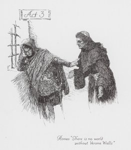 Shakespeare Rómeó és Júlia: Felvonás (litográfia) alkotó: William (after) Hatherell