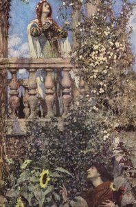 Shakespeare Rómeó és Júlia: felvonás II. jelenete (színes litográfia)