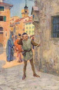 Shakespeare Rómeó és Júlia: felvonás II. jelenet (színes litográfia)