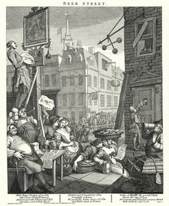 Beer Street (metszet) alkotó: William (after) Hogarth