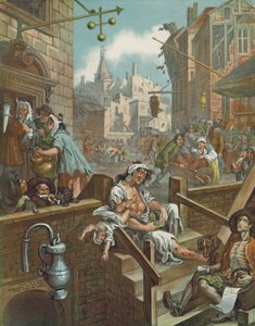 William Hogarth Gin Lane kromolitográfiája (chromolitho)