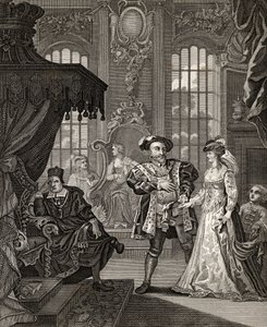 VIII. Henrik és Boleyn Anna, metszet: T. Cooke, Hogarth munkáiból, 1833-ban jelent meg (litográfia).