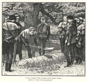 Robin Hood halála és temetése (metszet)