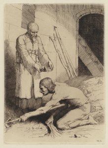 Bunyan zarándokának előrehaladása: Az ember a muckrake-vel (rézkarc)