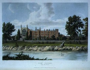 Eton College from the River, az "Eton College története", a "History of the Colleges" része, vésette Joseph Constantine Stadler (fl.1780-1812) pub. R. Ackermann alkotó: William (after) Westall