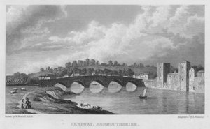 Newport, Monmouthshire (metszet) alkotó: William (after) Westall