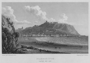Scarborough, Castle and Bay (metszet) alkotó: William (after) Westall