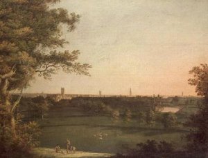 Manchester kilátása alakokkal az előtérben alkotó: William (attr. to) Bellers