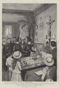 Henrik Battenberg hercegnő és Connaught hercegnő dublini királyi látogatása a Temple Street-i Gyermekkórházban alkotó: William A. Donnelly