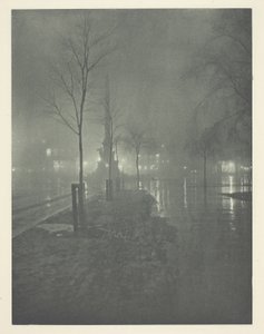 Wet Night, Columbus Circle, New York alkotó: William A. Fraser