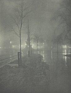 Wet Night, Columbus Circle, New York, c. 1897. alkotó: William A. Fraser