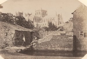 A Ripon-székesegyház délkeletről, a Skell folyó mellett,c. 1855 (fotó) alkotó: William A. Pumphrey