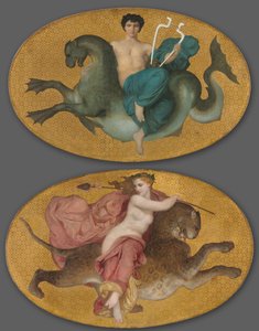 Arion tengeri lovon és Bacchante párducon (pár) alkotó: William Adolphe Bouguereau