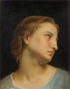 Tanulmány a női fejről (olaj, vászon) alkotó: William Adolphe Bouguereau