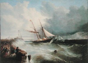 Albert herceg érkezése Doverbe Londonba, Viktória királynővel 1840-ben kötött házasságára (olaj, vászon)