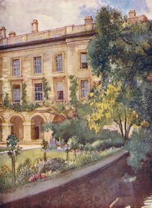 Magdalen College Új épületek a Magdalen ligetek mellett (színes lithó)