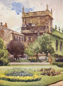 Trinity College a Balliol Fellows kertjéből (színes litográfia)