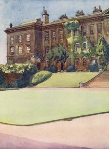 Worcester College elülső négyszög (színes litográfia)