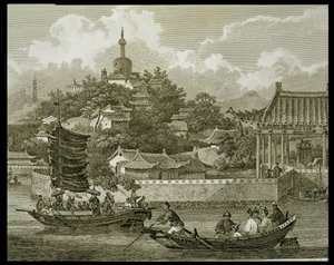 Kilátás a császári palota kertjére, Peking, részlet, vésette Samuel Smith, kocsma. G. Nicol, 1796 alkotó: William Alexander