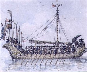 Kínai gálya (akvarell) alkotó: William Alexander