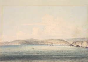 Almandral falu a Valparaiso-öbölben, kilátással az Andokra alkotó: William Alexander