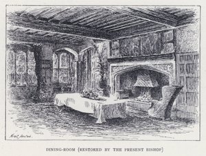 Ebédlő, a jelenlegi püspök restaurálta (metszet) alkotó: William Alexander Ansted