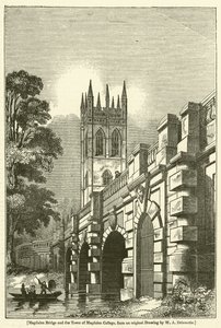 Magdalen Bridge és a Tower of Magdalen College alkotó: William Alfred Delamotte