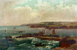 Port Bude, Devonban (Anglia). William Allan (1782-1850) olaj, vászon.
