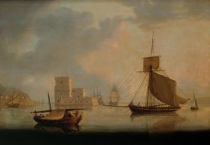 Tengerészeti vágógép a Belem-toronynál, a Tejo torkolatánál alkotó: William Anderson