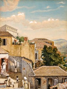 Egy család a tetőn St Thomasban, Virgin-szigeteken alkotó: William August Thulstrup